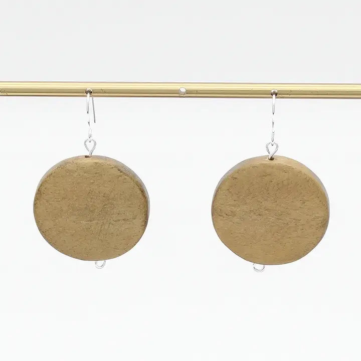 SYLCA Light Brown Double Bead Sarah Earrings - SD18E65 - LIGHT BROWN