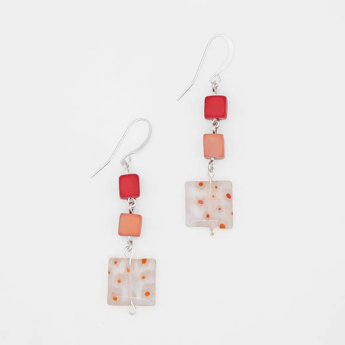 SYLCA Peach Floral Drop Earring - SD24E32 - PEACH