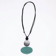 SYLCA Odette Teal Oval Pendant Necklace - SD26N33 - TEAL