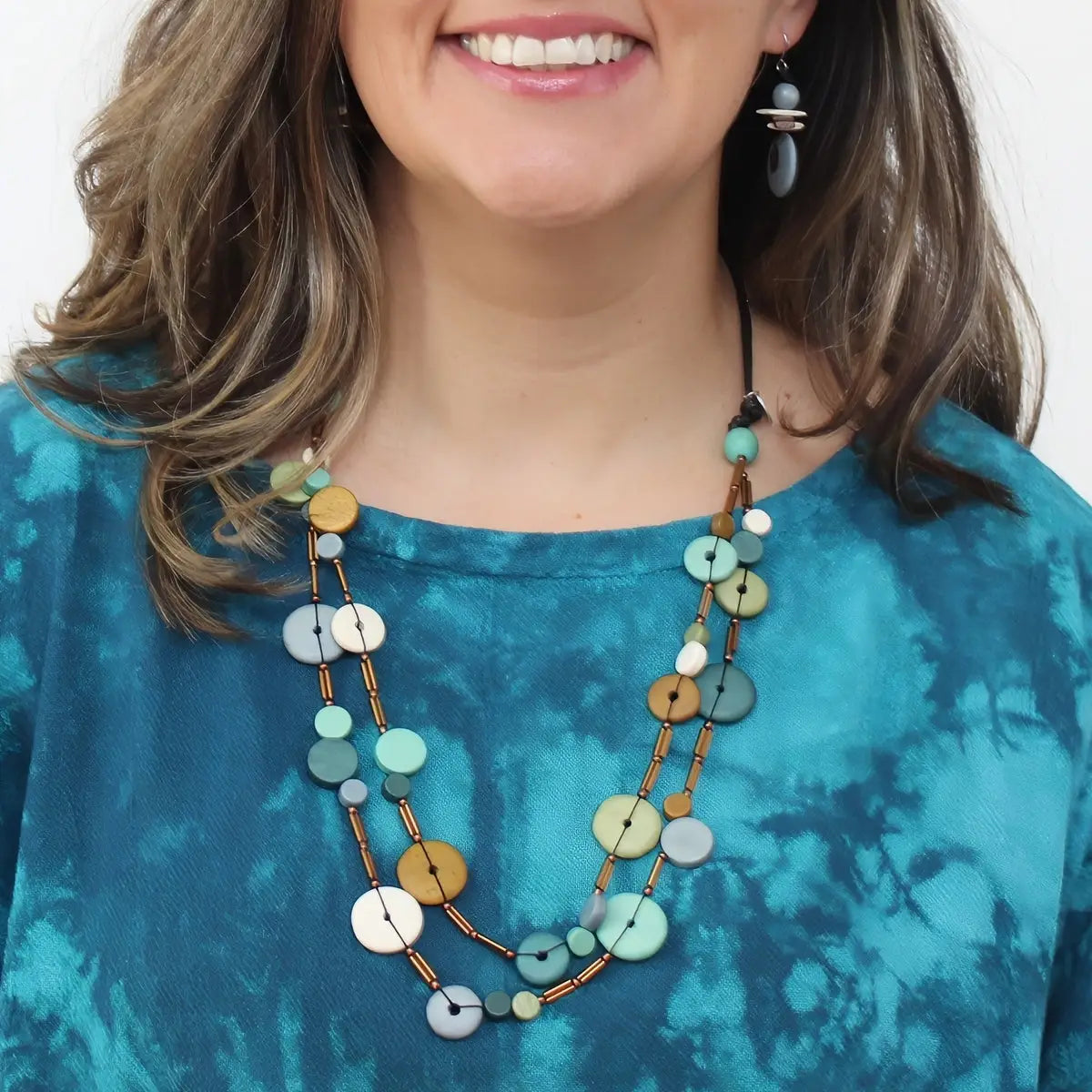 SYLCA Teal Cerelia Splendor Necklace - BP25N29 - TEAL