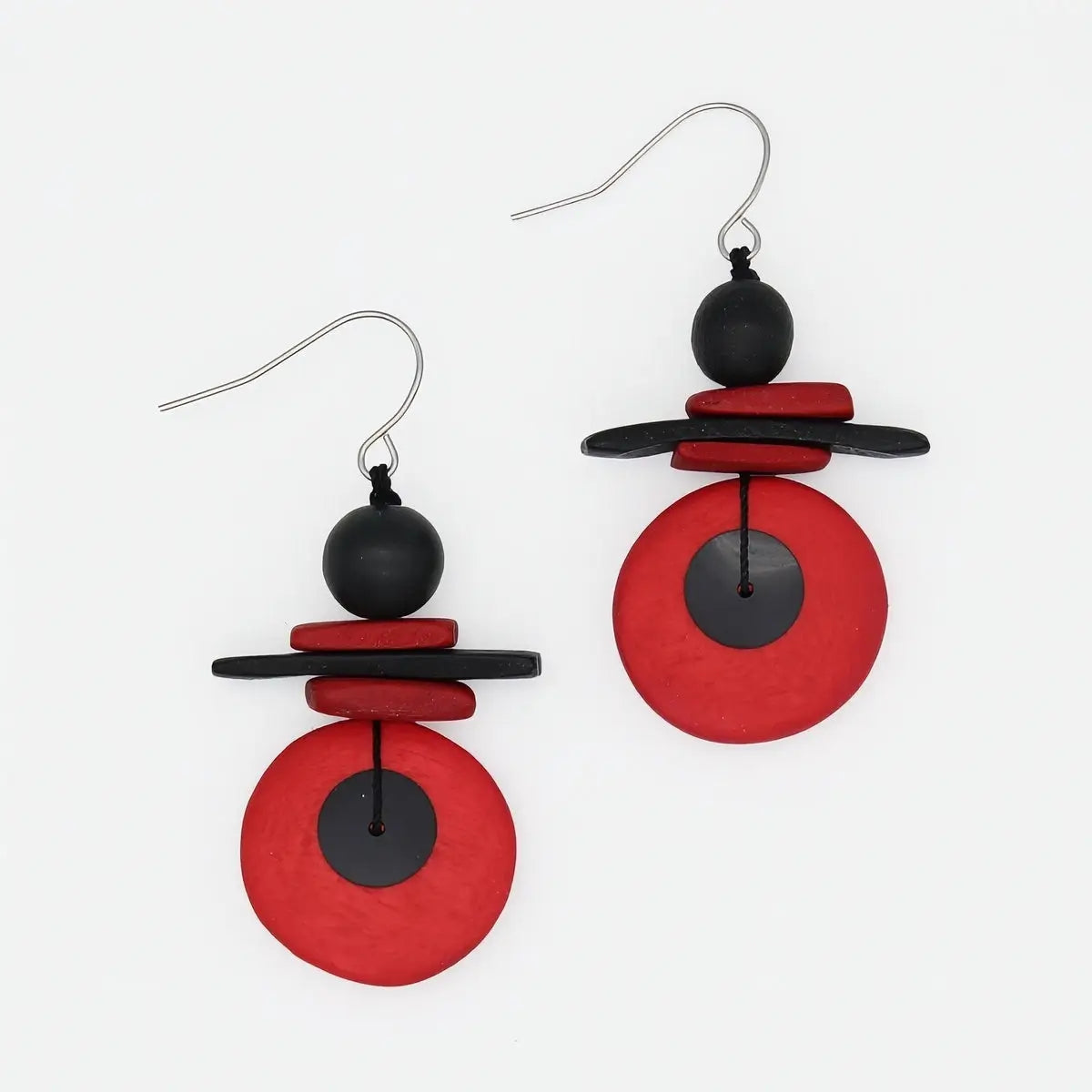 SYLCA Assuta Red Drop Earrings