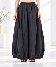 Vanite Couture Cotton Flowy Pant - 80085 - BLACK