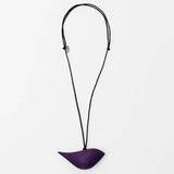 SYLCA Purple Robin Bird Wooden Pendant Adjustable Necklace