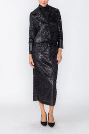 IC COLLECTION Skirt - 7745S - BLACK