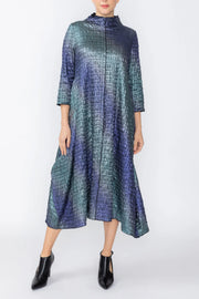 IC COLLECTION Dress - 8053D - PURPLE AND TEAL