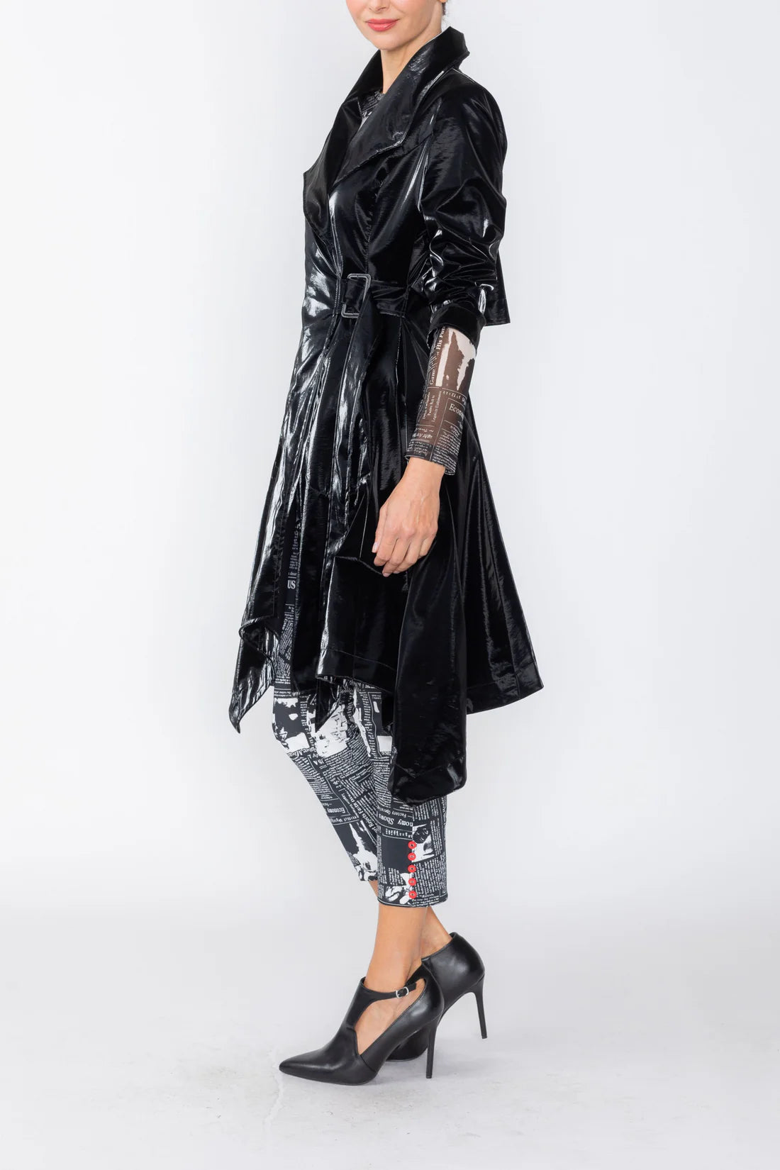 IC COLLECTION Asymmetrical Jacket - 8060J - BLACK