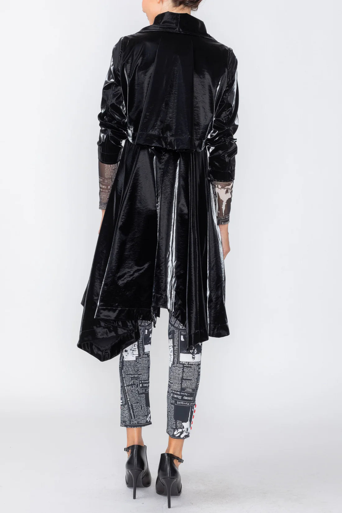 IC COLLECTION Asymmetrical Jacket - 8060J - BLACK