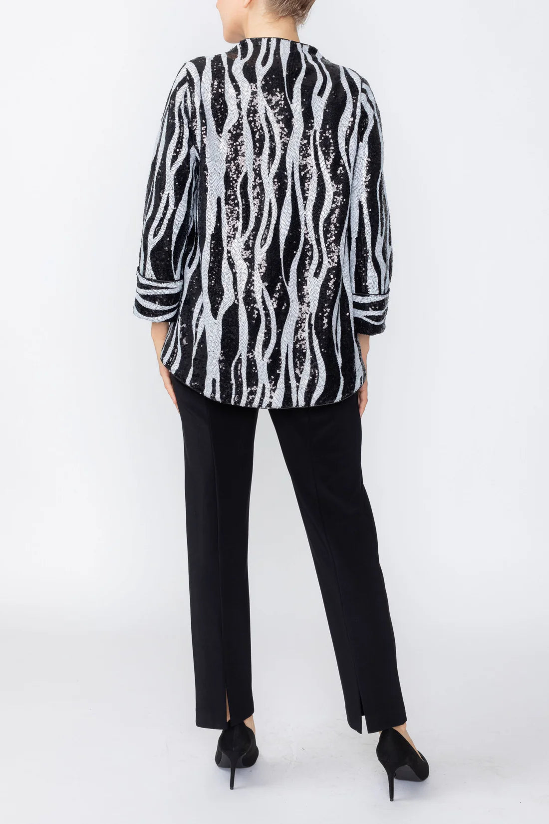 IC COLLECTION One Button Jacket - 8068J - BLACK