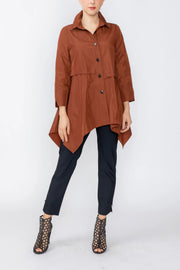 IC COLLECTION Asymmetrical Blouse - 8074B - RUST