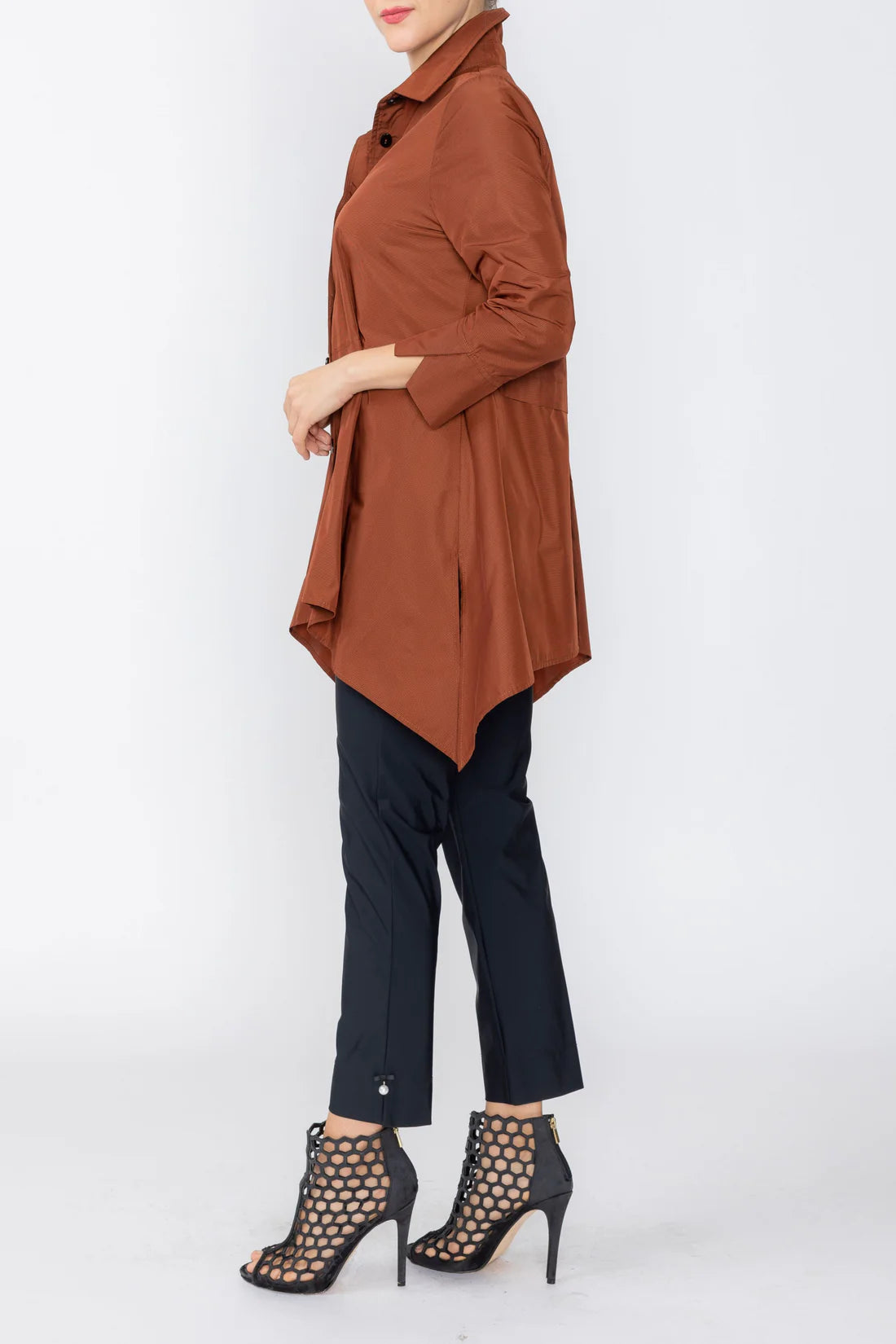 IC COLLECTION Asymmetrical Blouse - 8074B - RUST
