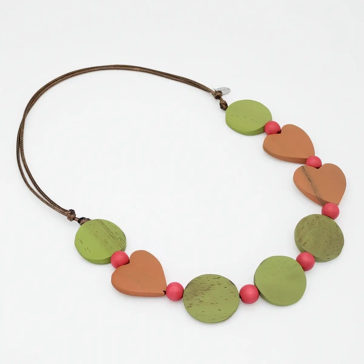 SYLCA Orange and Lime Heartgrain Necklace