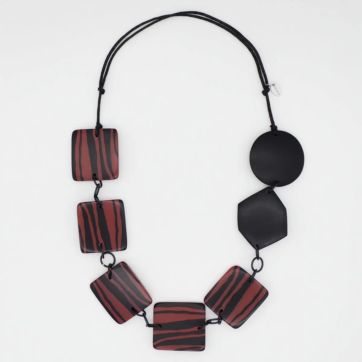 SYLCA Red and Black Danica Statement Necklace