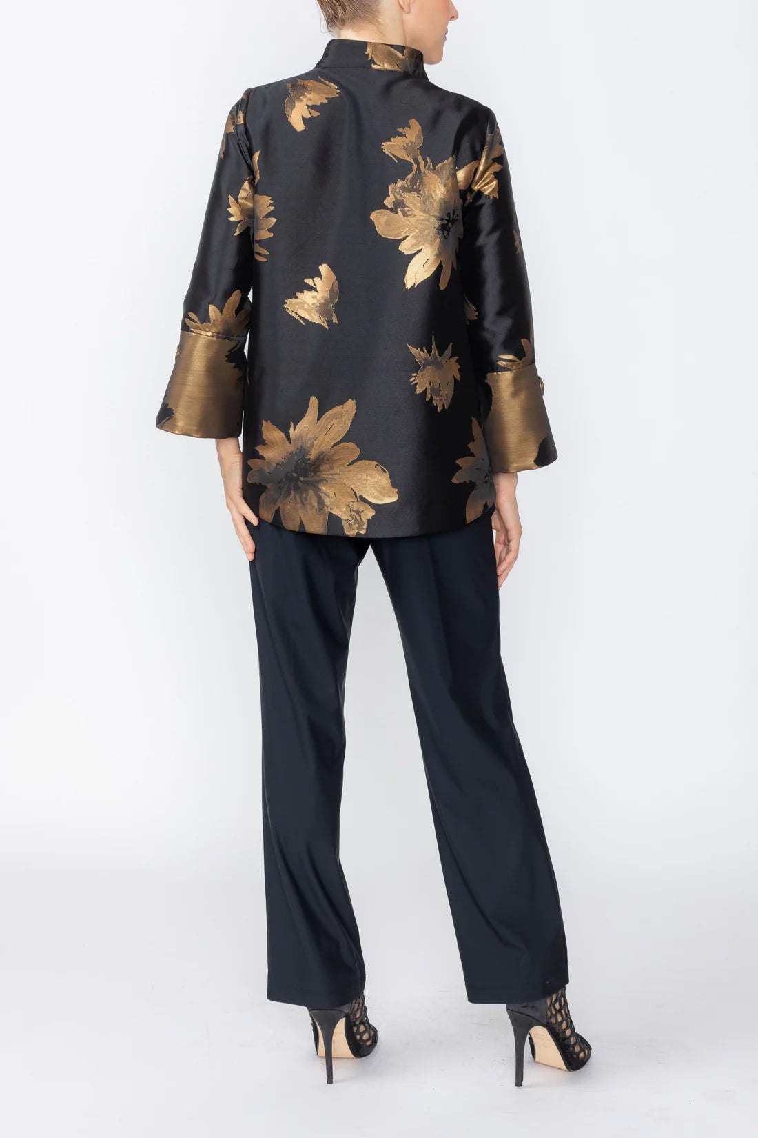 IC COLLECTION One Button Jacket - 8207J - BLACK