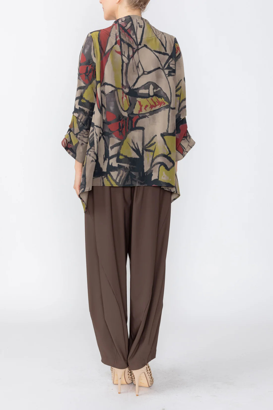 IC COLLECTION Asymmetrical Zip Front Top - 8219T - MULTI