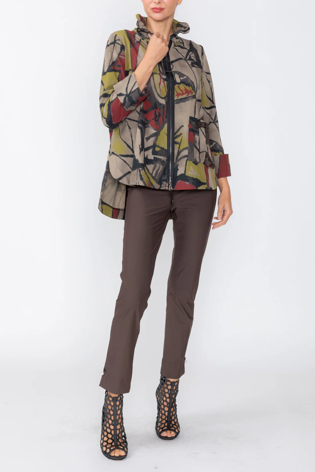 IC COLLECTION Zip Front Jacket - 8223J - MULTI