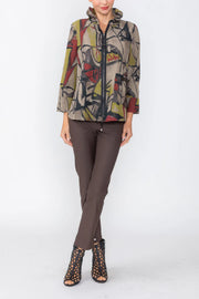 IC COLLECTION Zip Front Jacket - 8223J - MULTI