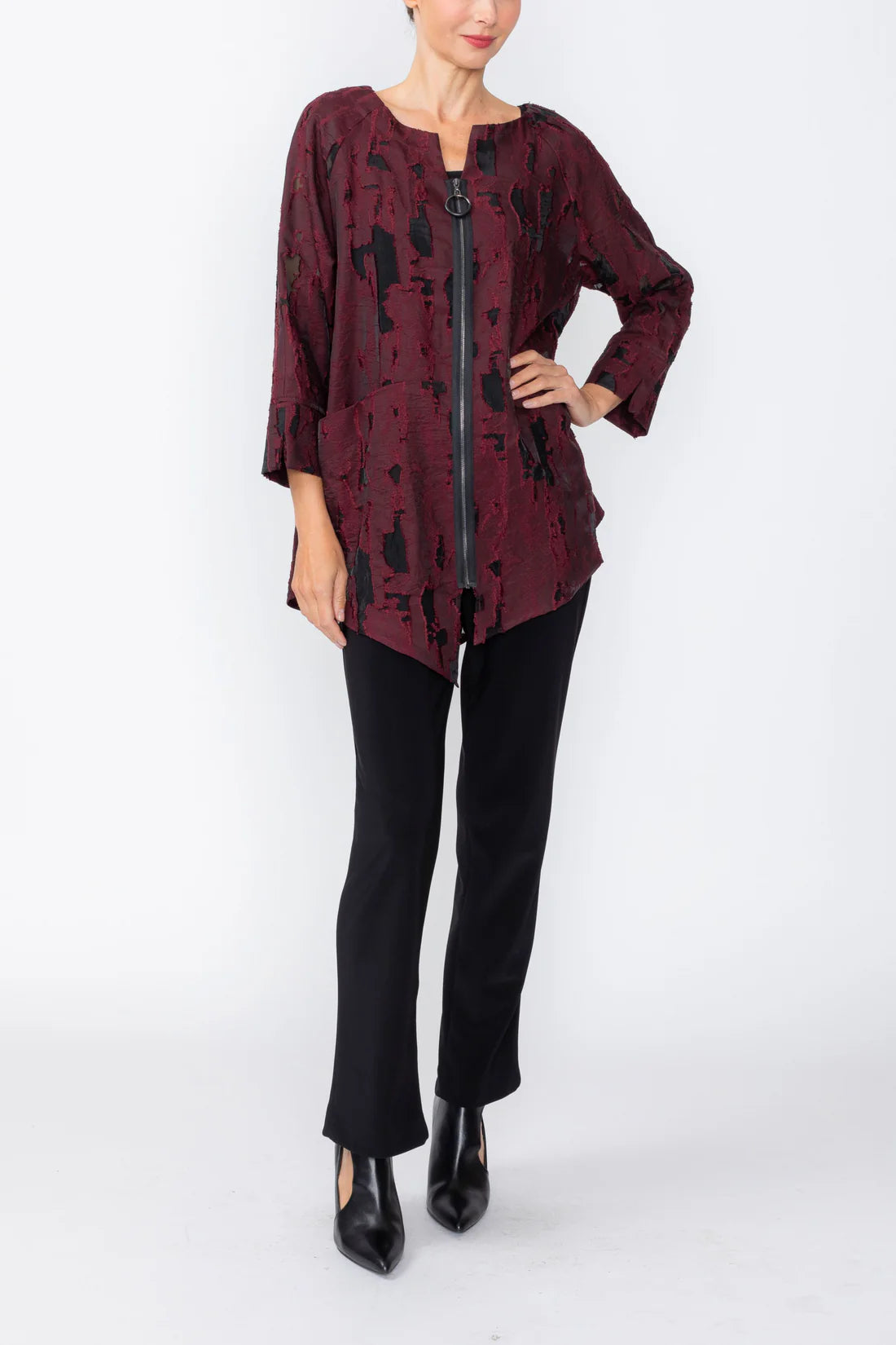 IC COLLECTION Top - 8229T - WINE