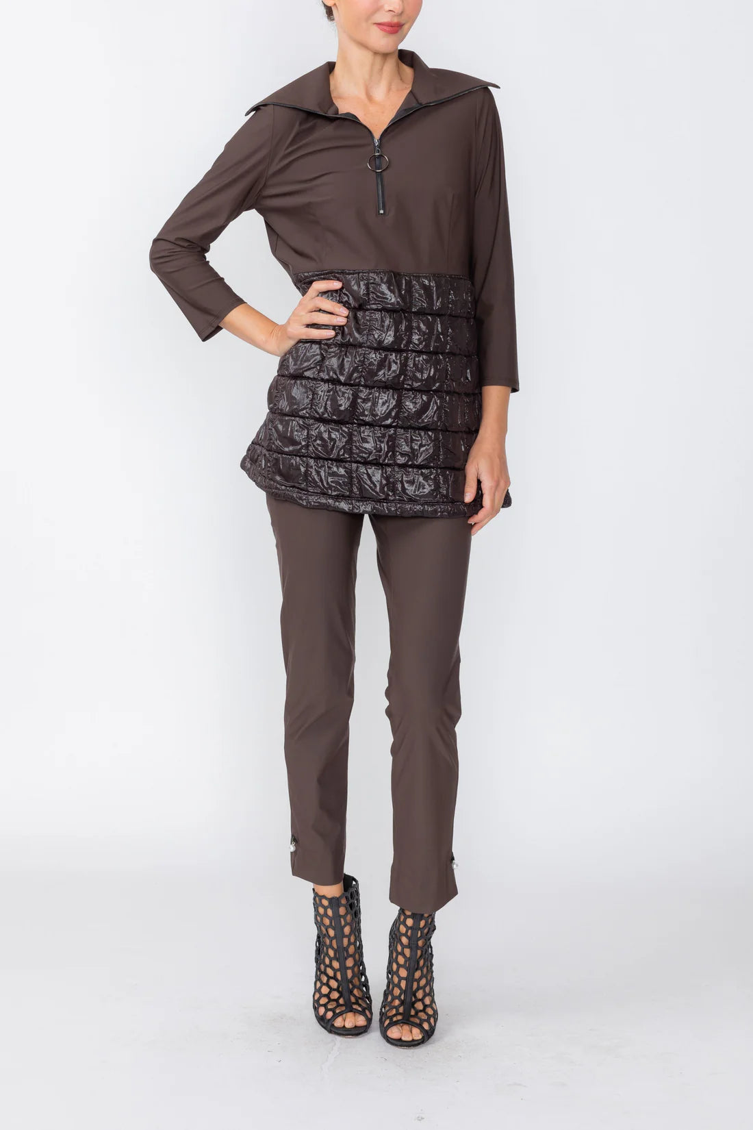 IC COLLECTION Top - 8239T - BROWN