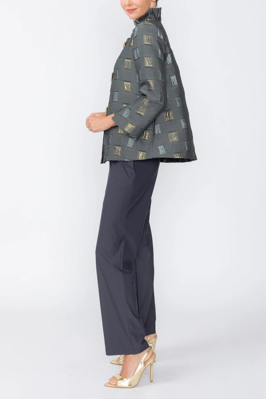 IC COLLECTION 3 Button Jacket - 8246J - TAUPE