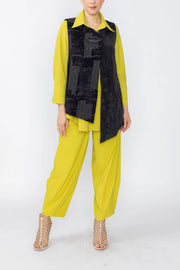 IC COLLECTION Asymmetrical Vest - 8249V - BLACK