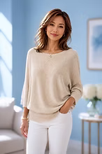 Vanite Couture Pleated Solid Top - 82782 - CREAM