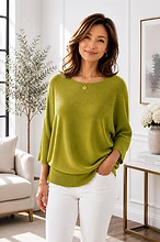 Vanite Couture Pleated Solid Top - 82782 - GREEN