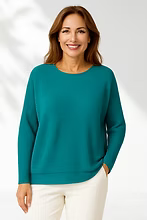 Vanite Couture Pleated Solid Top - 82782 - TEAL