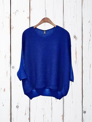 Vanite Couture Pleated Solid Top - 82782 - ROYAL BLUE