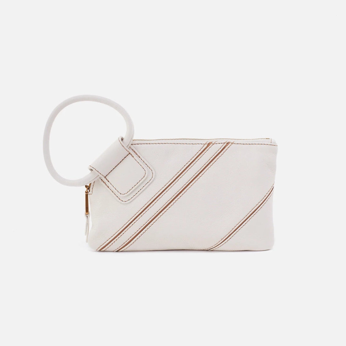 HOBO - Sable Wristlet - WHITE IN PEBBLED LEATHER