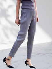 Vanite Couture Pleated Ankle Pants - 83002 - GREY
