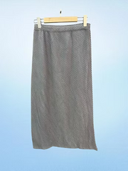 Vanite Couture Textured Long Skirt - 83579 - GREY