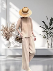Vanite Couture Textured Pants - 83811 - SAND