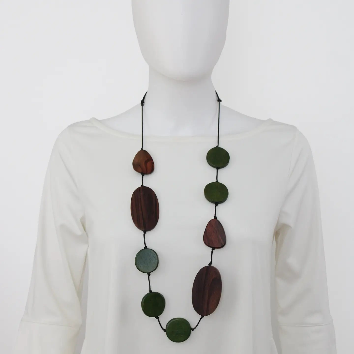 SYLCA Green and Wood Emory Necklace - DW22N19 - GREEN