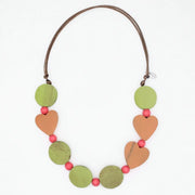 SYLCA Orange and Lime Heartgrain Necklace