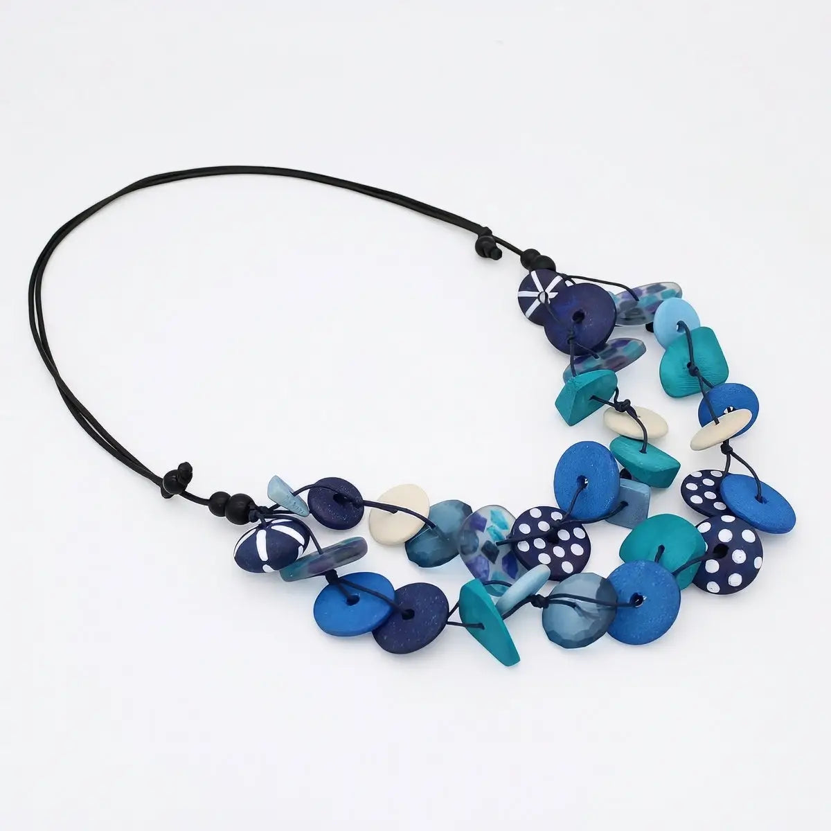 SYLCA Blue Colorburst Confetti Layers Necklace - LS26N07 - BLUE