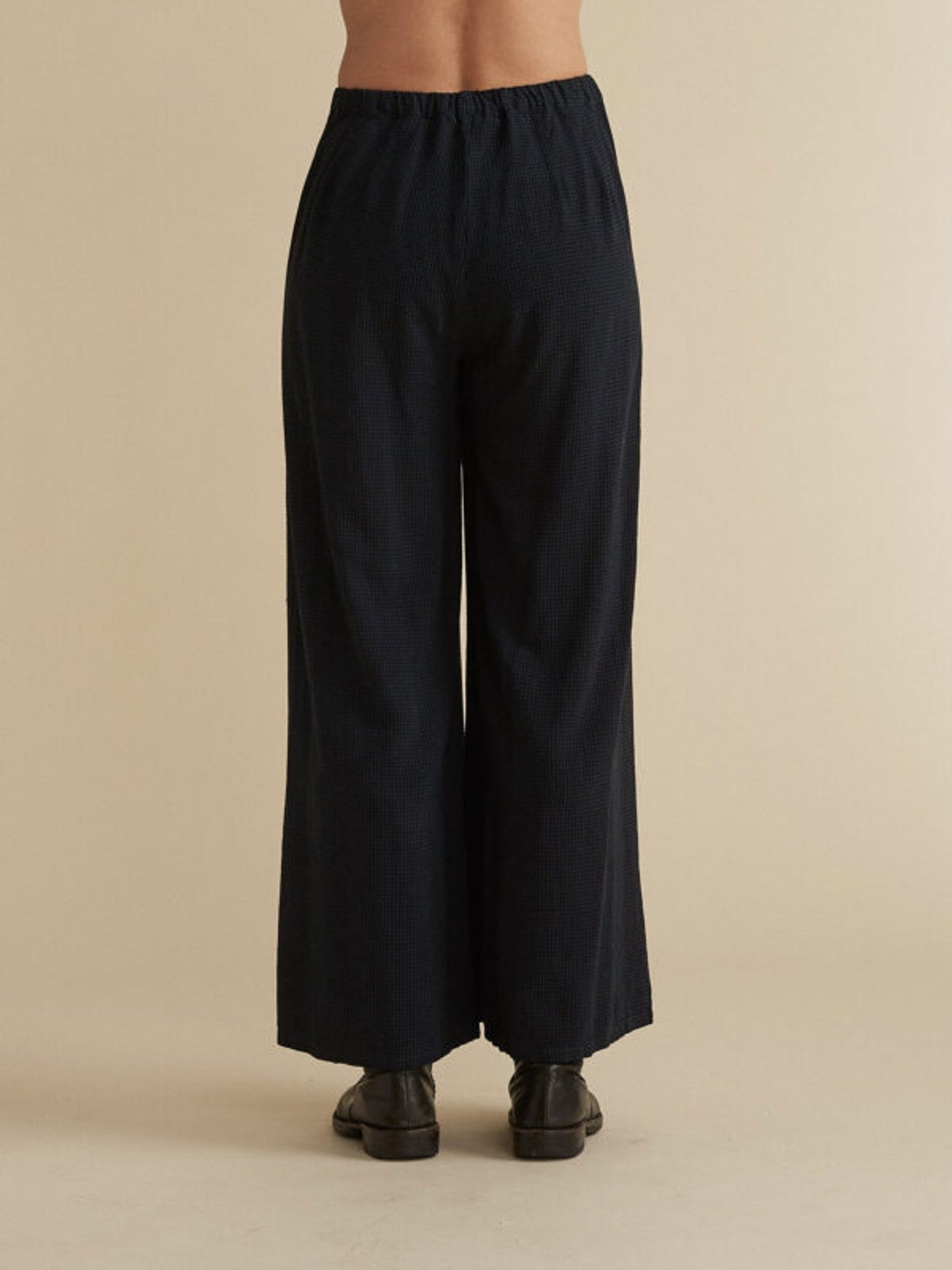 CUT LOOSE - Mini Check Wide Leg Pleat Pant - 8562533