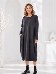Vanite Couture Cotton Blend Dress - 85639 - BLACK