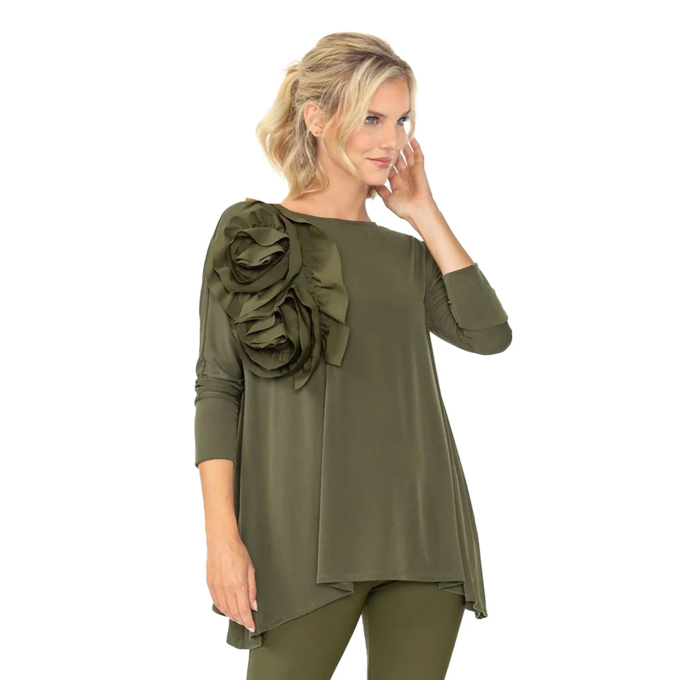 IC COLLECTION Top- 5871T- OLIVE