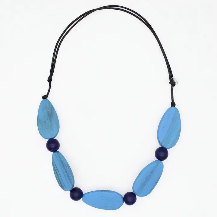 SYLCA Freya Metallic Blue Colorful Necklace - SD26N08 - BLUE
