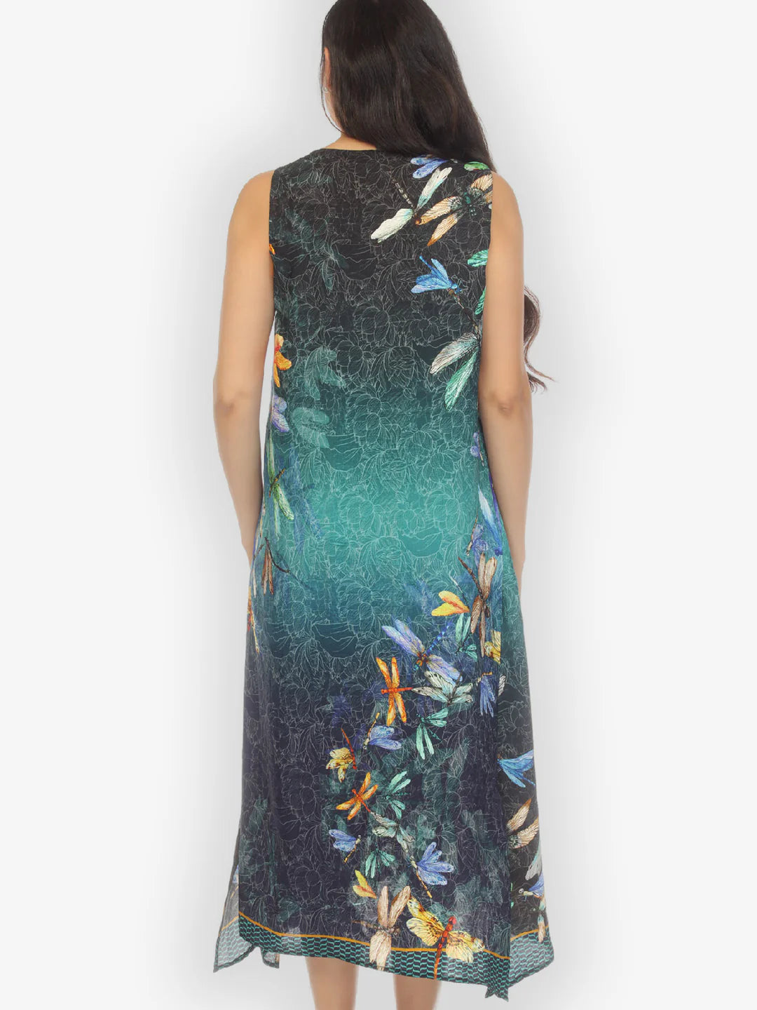 Citron "Colorful Dragonfly" Silk Blend Tank Dress - 8836CD