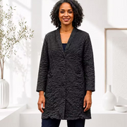 Vanite Couture Button Front Crushed Jacket - 88617 - BLACK