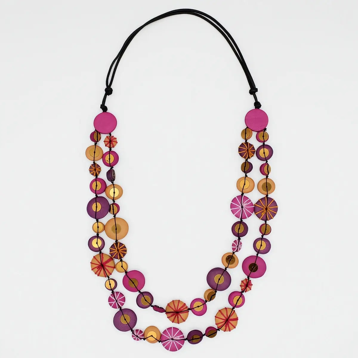 SYLCA Fuchsia and Purple Melody Statement Necklace