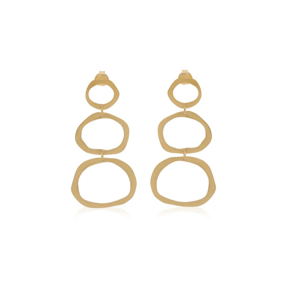 MANJUSHA Golden Cascade Oval Earrings - E3814