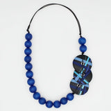 SYLCA Blue Timeless Tartan Statement Necklace