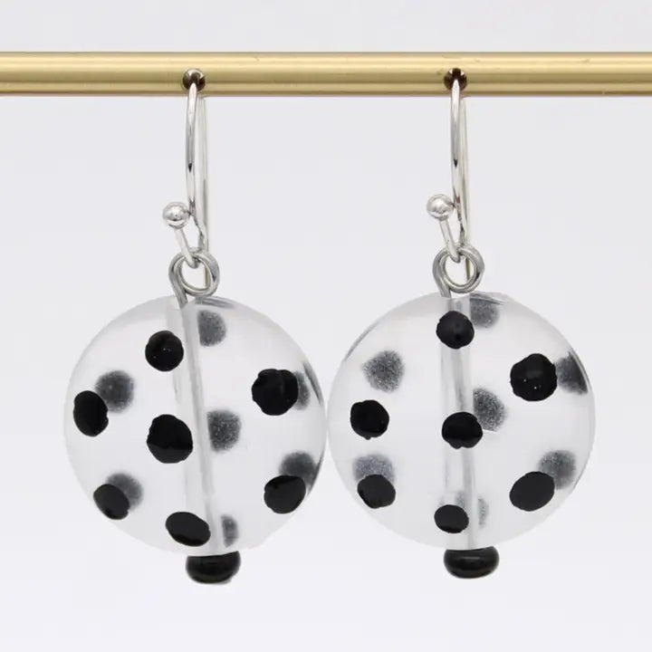 SYLCA Frosted Polka Dot Drift Earrings - LS26E05 - FROSTED