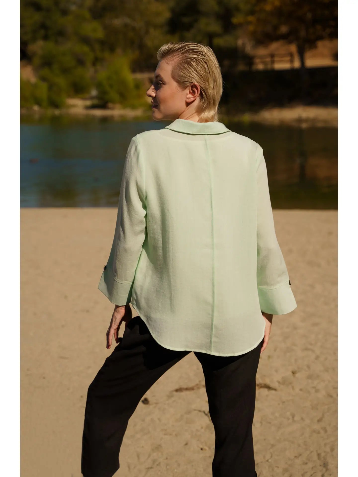 Fridaze AA376 - Tessa Asymmetrical Linen Blouse