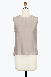 DAMEE CRINKLED SLEEVELESS JEWEL NECK TOP - 901T-TPE