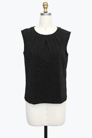 DAMEE SPARKLE SLEEVELESS JEWEL NECK TOP - 902T-BLK