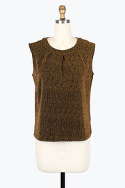 DAMEE SPARKLE SLEEVELESS JEWEL NECK TOP - 902T-GLD