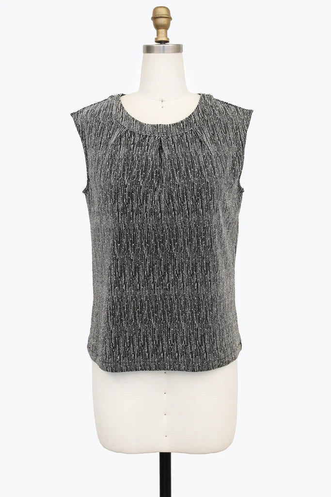 DAMEE SPARKLE SLEEVELESS JEWEL NECK TOP - 902T-SLV